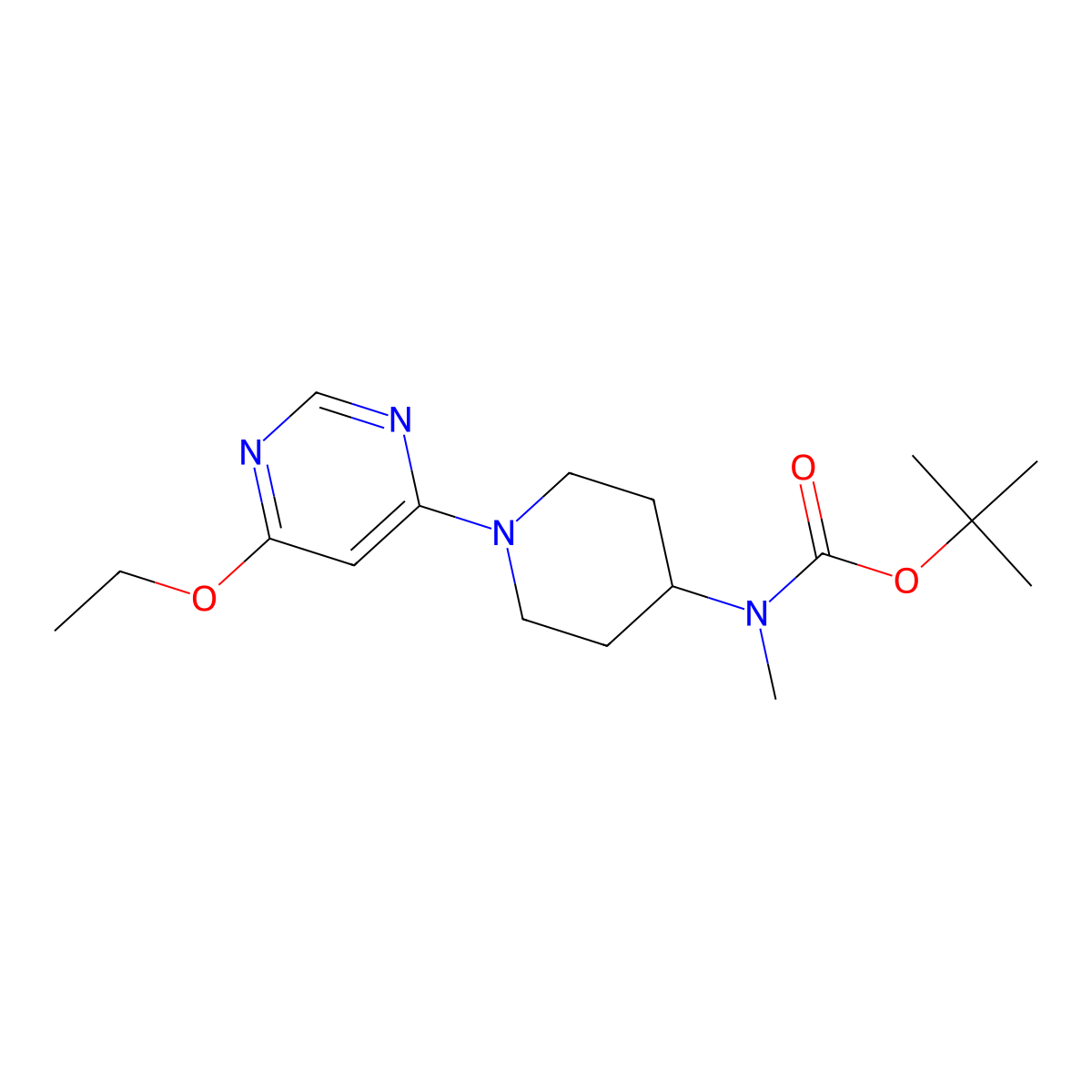 [1-(6-Ethoxy-pyrimidin-4-yl)-piperidin-4-yl]-methyl-carbamic acid tert-butyl ester molecular structure, CAS 1353946-01-6