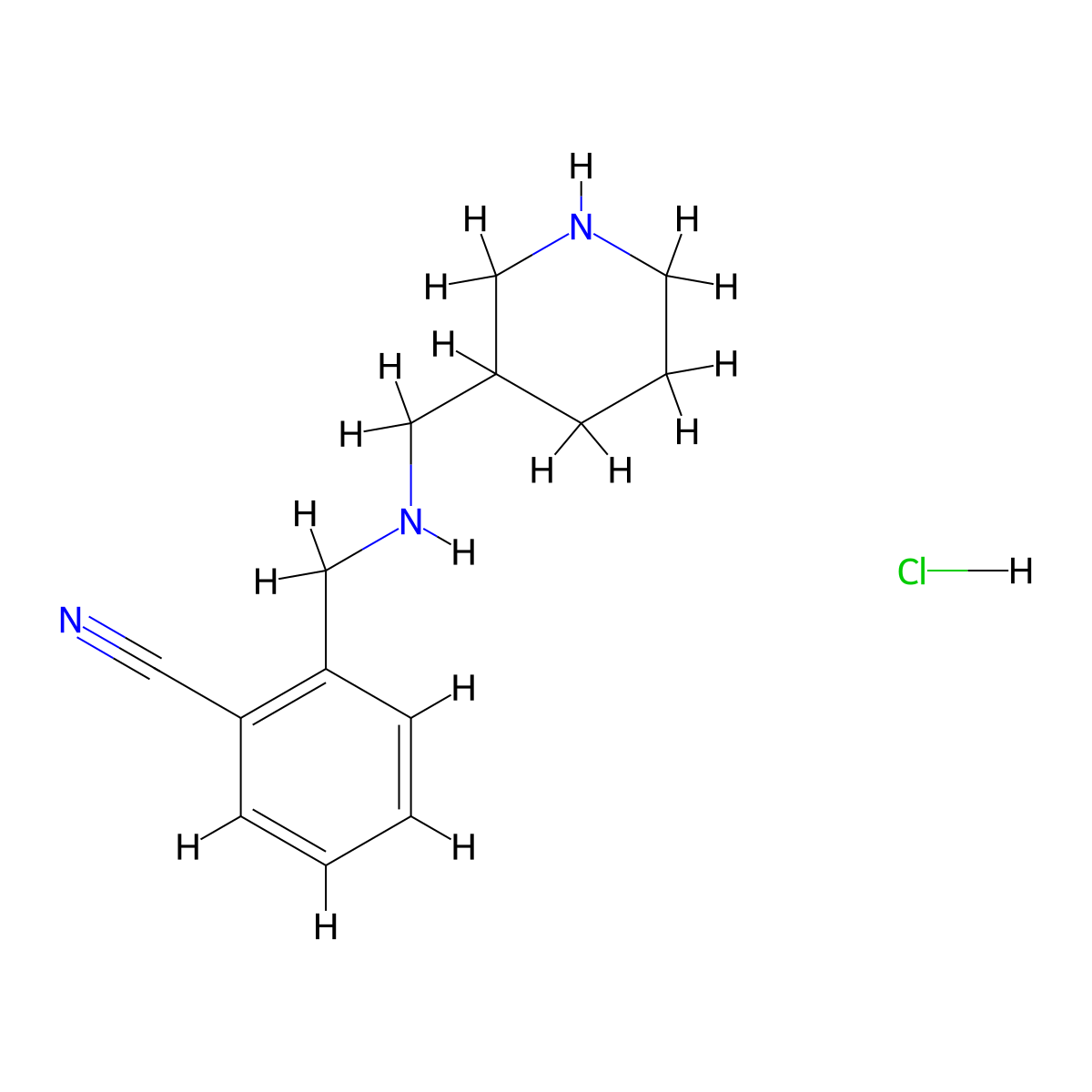 2-(((Piperidin-3-ylmethyl)amino)methyl)benzonitrile hydrochloride molecular structure, CAS 1353946-10-7