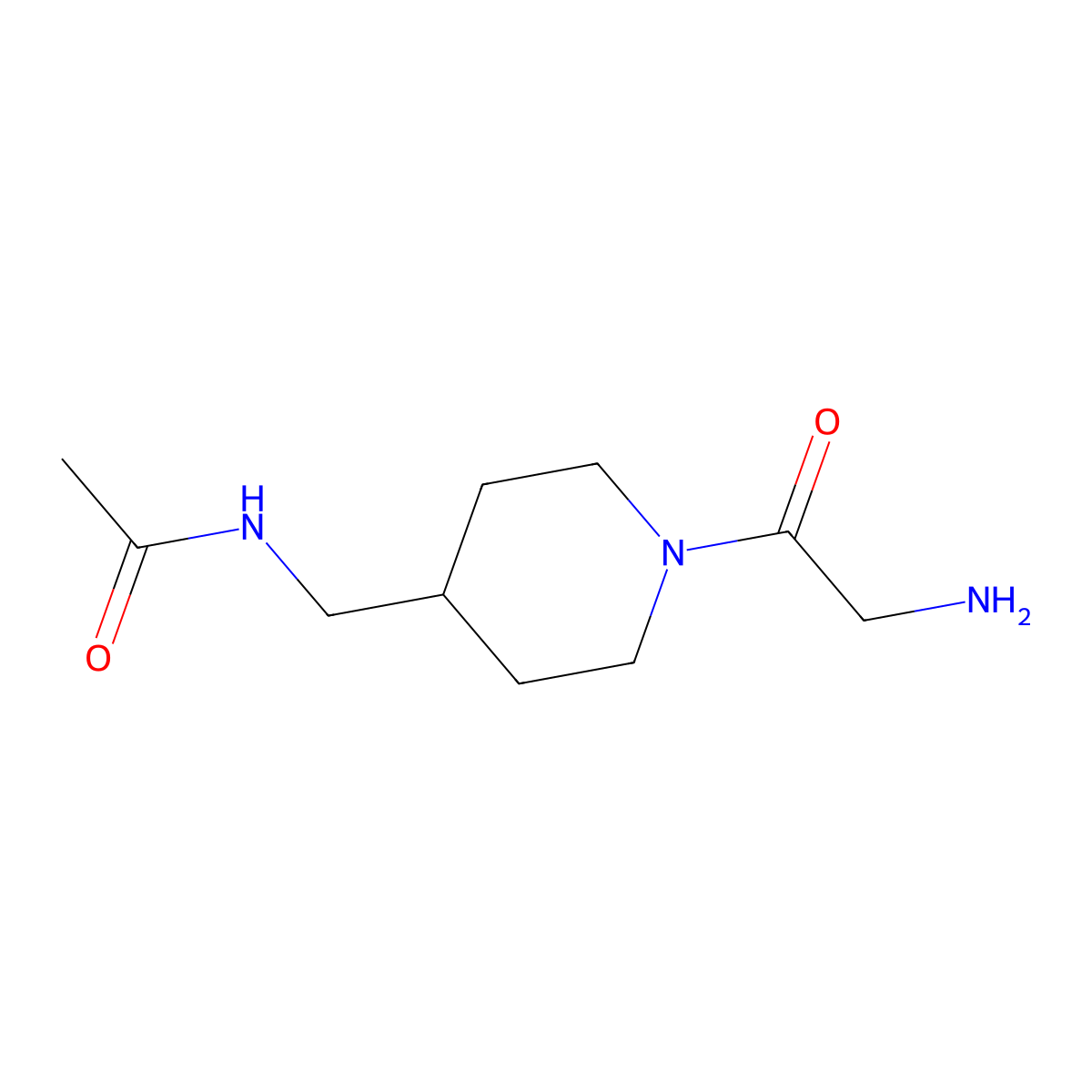 N-[1-(2-Amino-acetyl)-piperidin-4-ylmethyl]-acetamide molecular structure, CAS 1353946-13-0