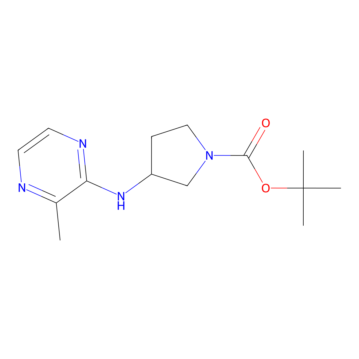tert-Butyl 3-((3-methylpyrazin-2-yl)amino)pyrrolidine-1-carboxylate molecular structure, CAS 1353946-15-2
