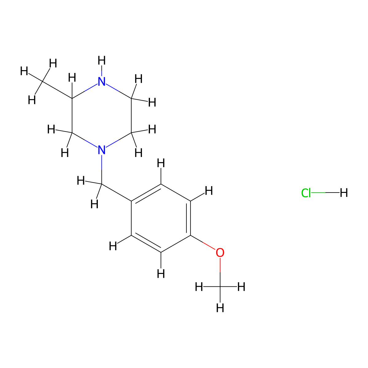 1-(4-Methoxybenzyl)-3-methylpiperazine hydrochloride molecular structure, CAS 1353946-24-3