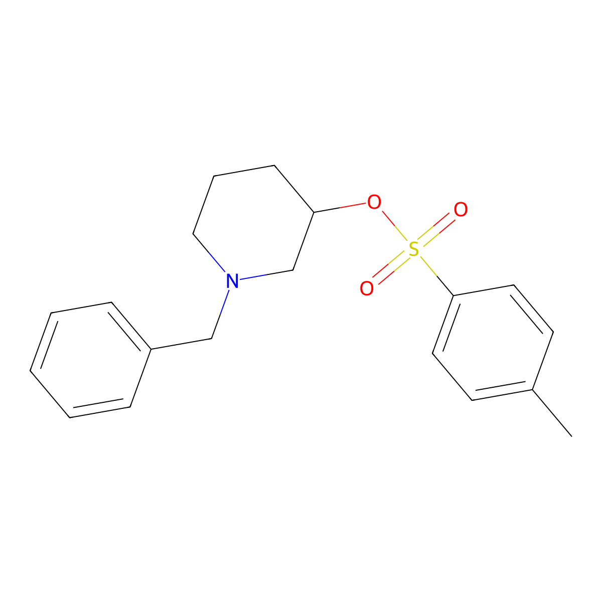 Toluene-4-sulfonic acid 1-benzyl-piperidin-3-yl ester molecular structure, CAS 1353946-52-7
