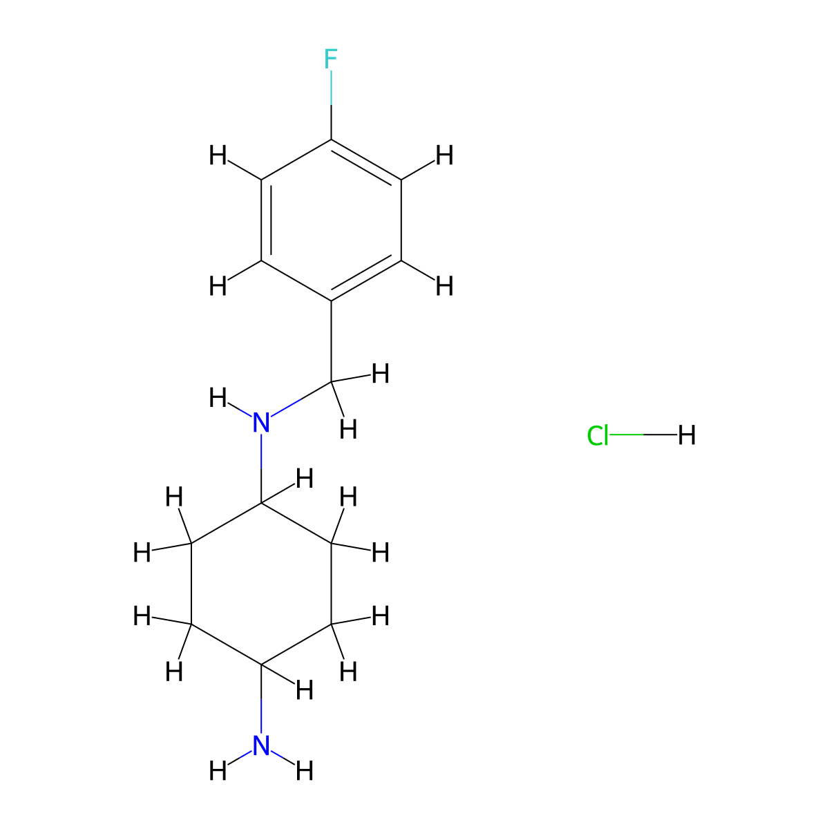 N1-(4-Fluorobenzyl)cyclohexane-1,4-diamine hydrochloride molecular structure, CAS 1353946-54-9