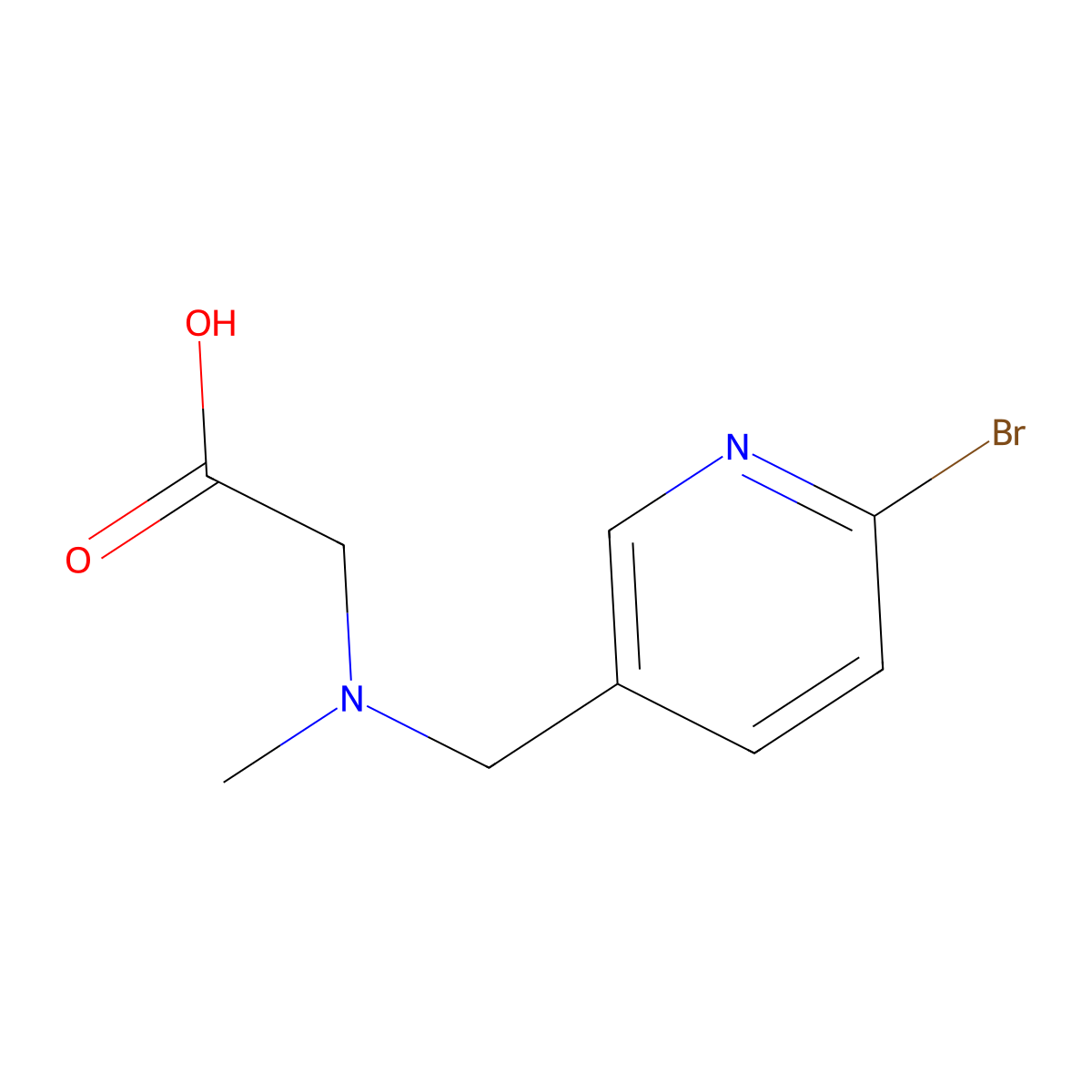 [(6-Bromo-pyridin-3-ylmethyl)-methyl-amino]-acetic acid molecular structure, CAS 1353946-68-5