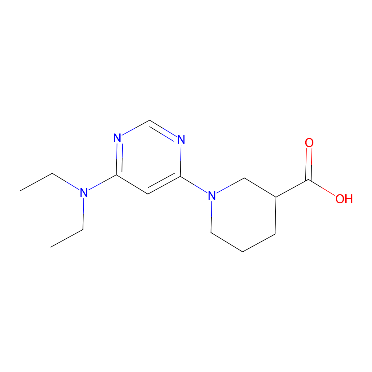 1-(6-(Diethylamino)pyrimidin-4-yl)piperidine-3-carboxylic acid molecular structure, CAS 1353946-91-4
