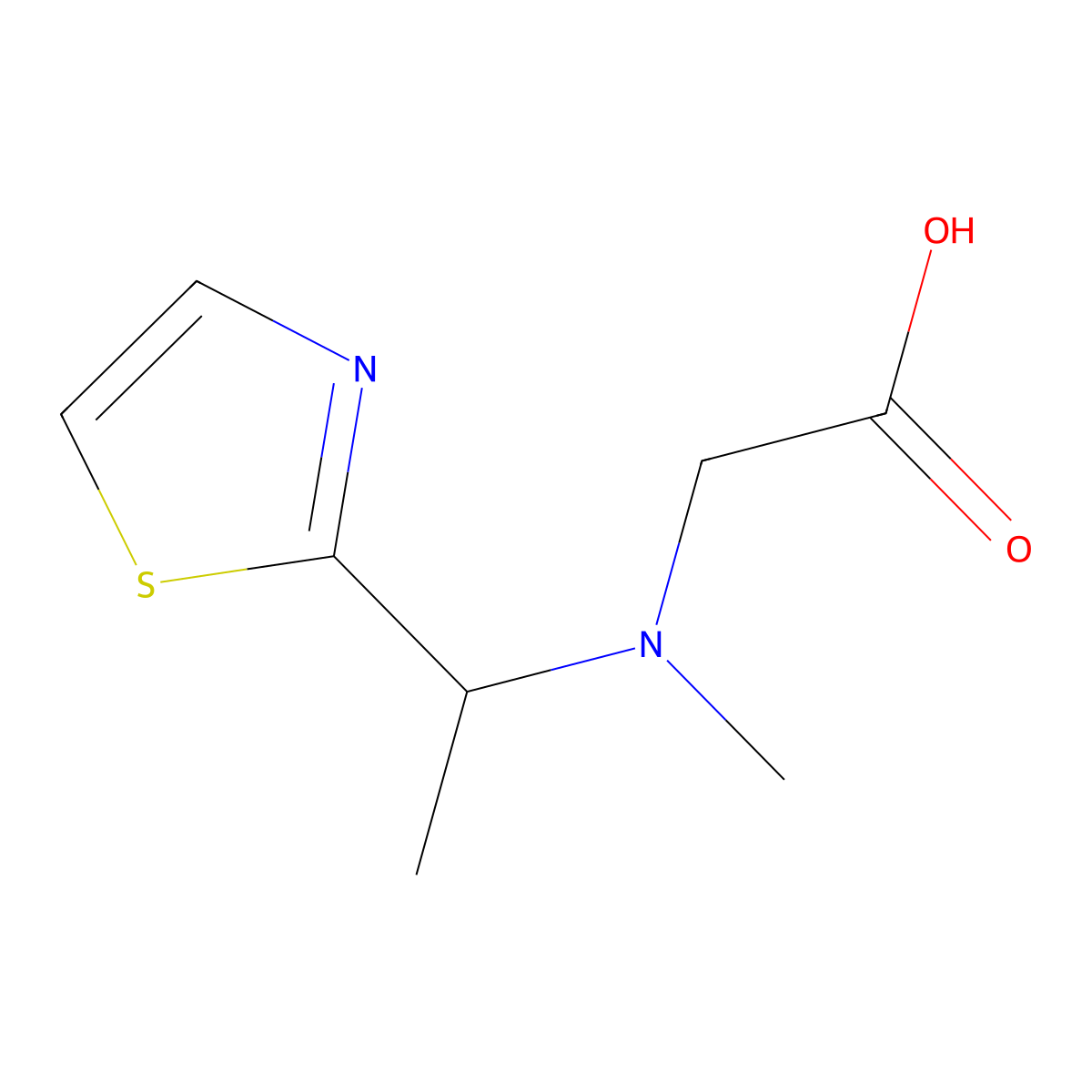 [Methyl-(1-thiazol-2-yl-ethyl)-amino]-acetic acid molecular structure, CAS 1353947-04-2