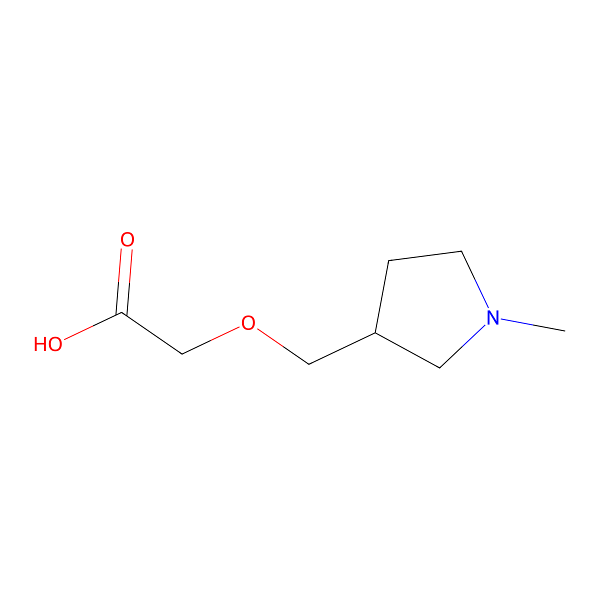 (1-Methyl-pyrrolidin-3-ylmethoxy)-acetic acid molecular structure, CAS 1353947-05-3