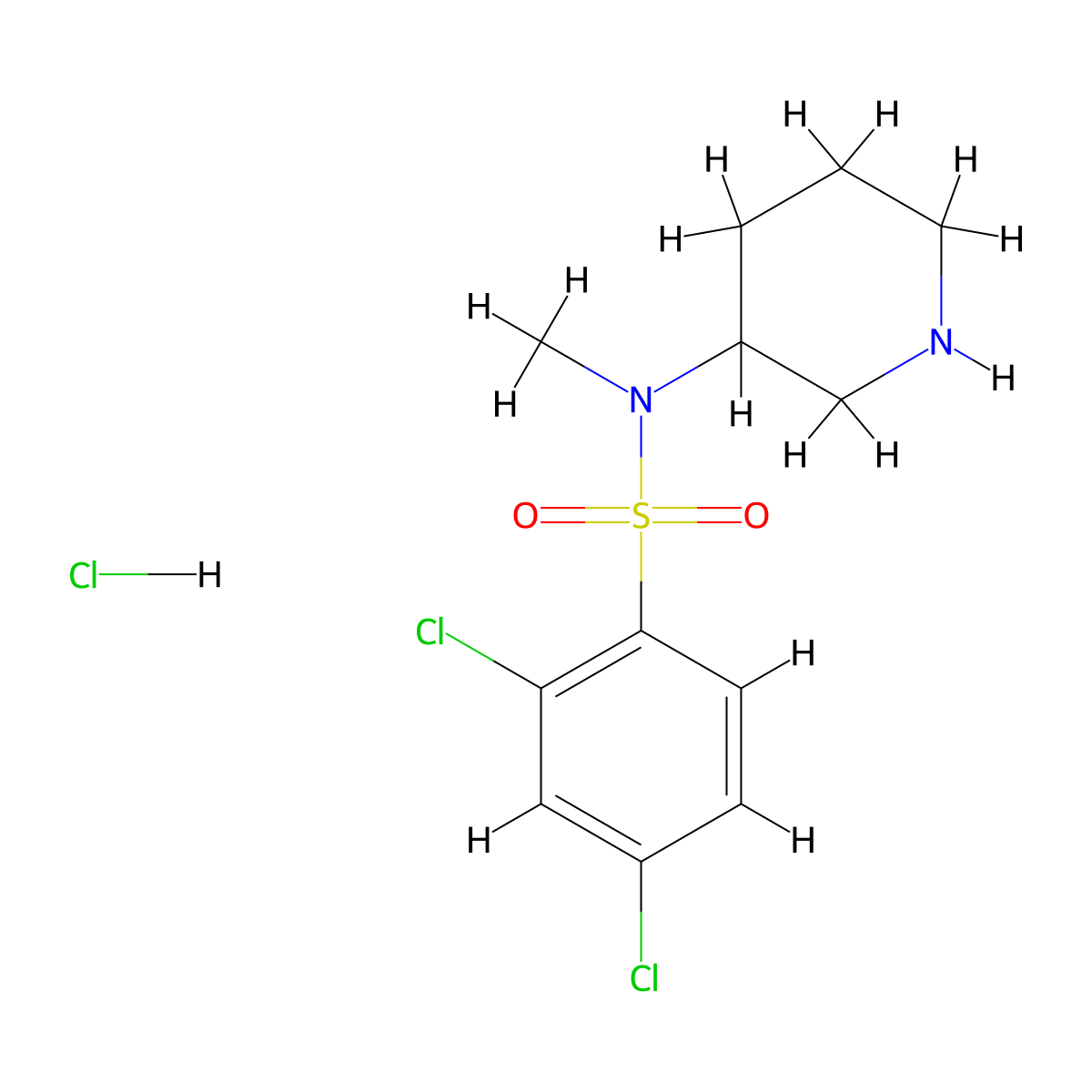2,4-Dichloro-N-methyl-N-(piperidin-3-yl)benzenesulfonamide hydrochloride molecular structure, CAS 1353947-18-8
