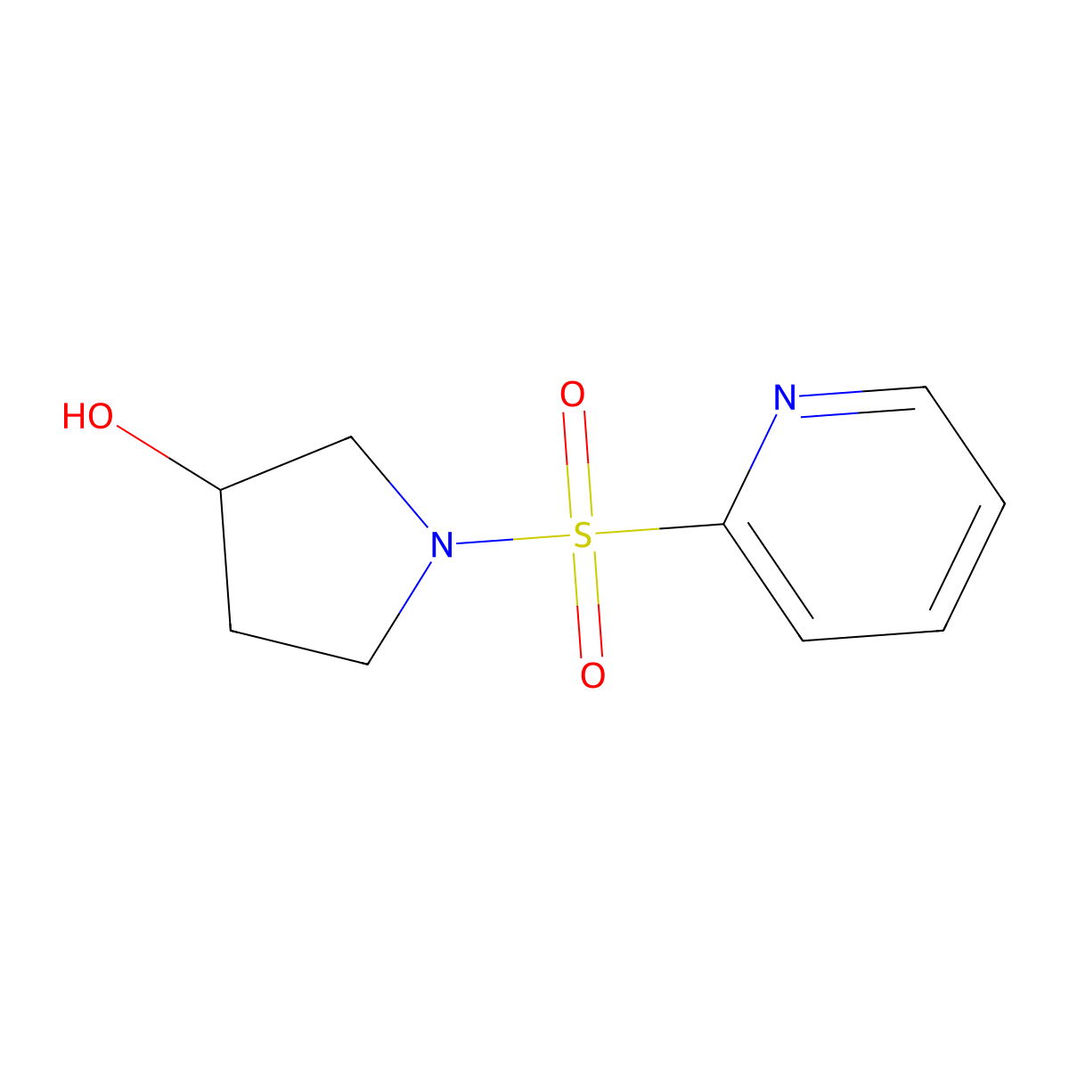 1-(Pyridin-2-ylsulfonyl)pyrrolidin-3-ol molecular structure, CAS 1353947-28-0