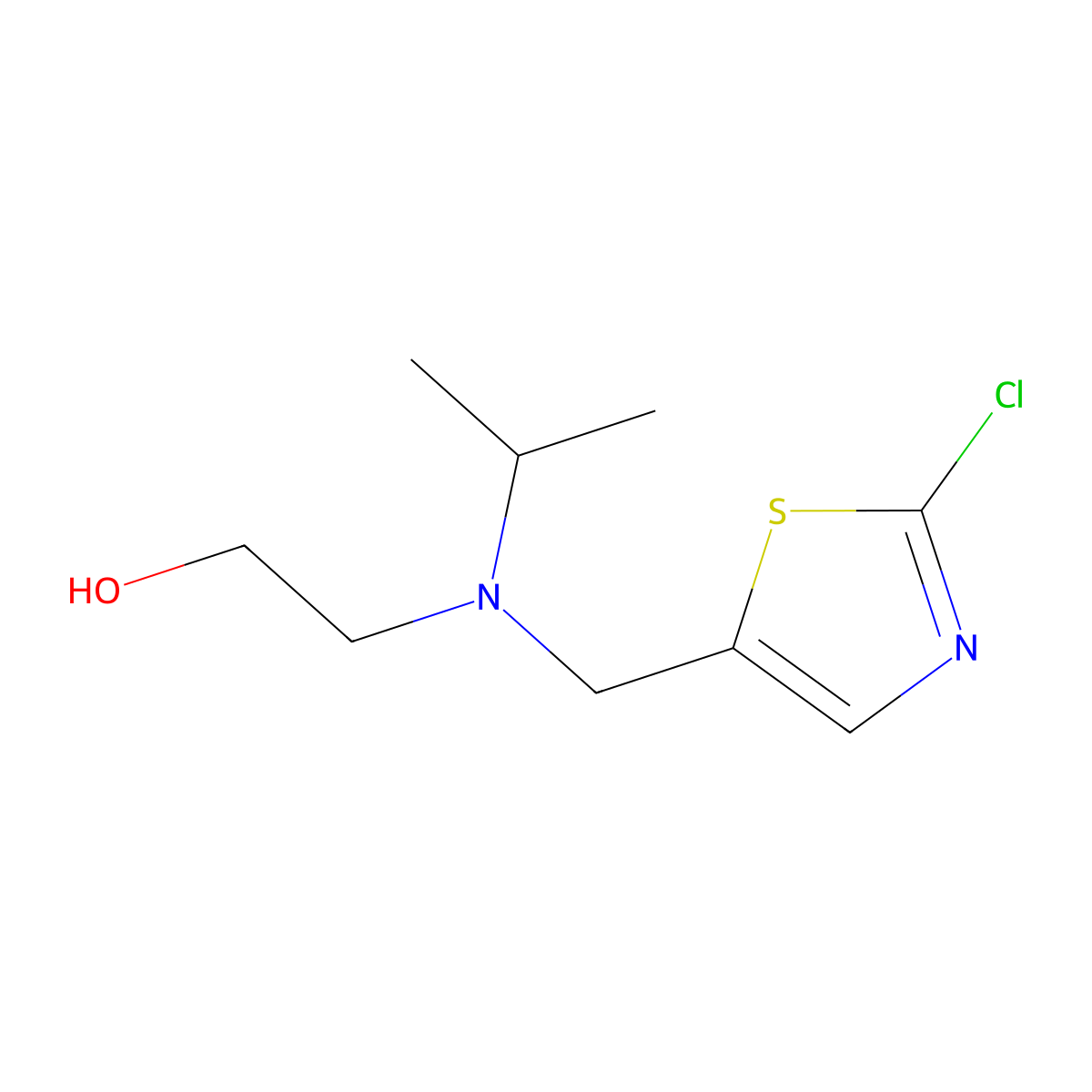 2-[(2-Chloro-thiazol-5-ylmethyl)-isopropyl-amino]-ethanol molecular structure, CAS 1353947-33-7