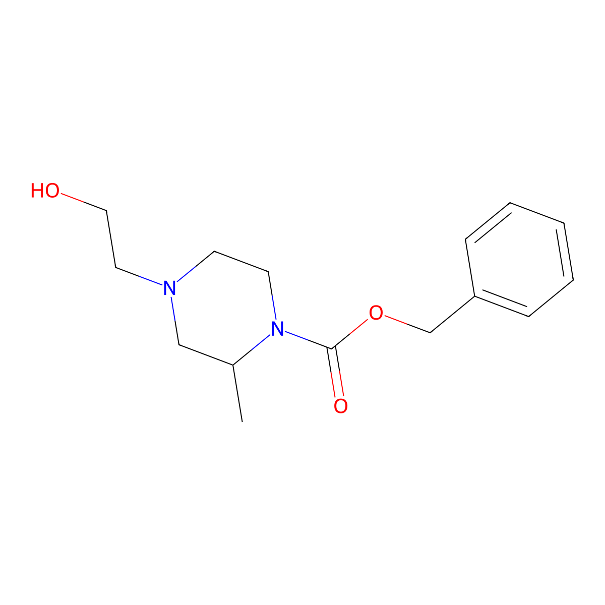 4-(2-Hydroxy-ethyl)-2-methyl-piperazine-1-carboxylic acid benzyl ester molecular structure, CAS 1353947-72-4