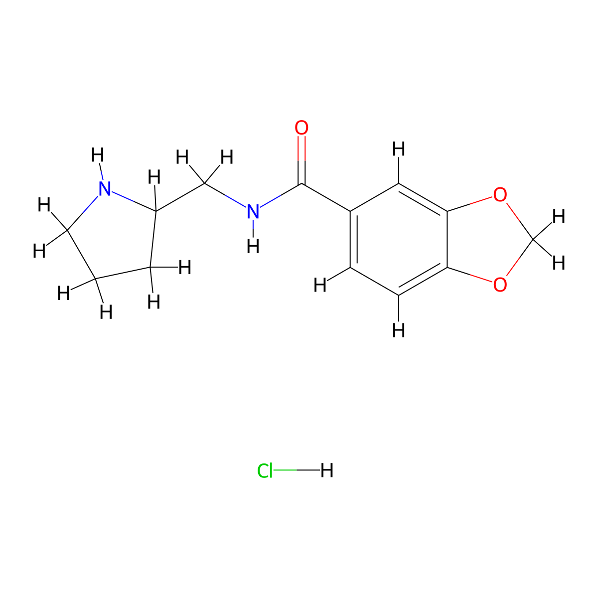 N-(Pyrrolidin-2-ylmethyl)benzo[d][1,3]dioxole-5-carboxamide hydrochloride molecular structure, CAS 1353947-84-8