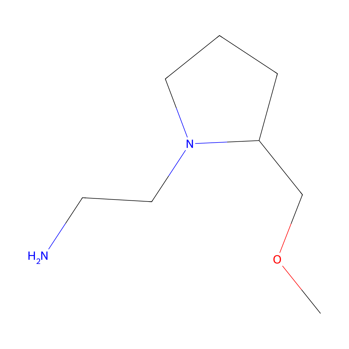 2-(2-(Methoxymethyl)pyrrolidin-1-yl)ethanamine molecular structure, CAS 1353948-03-4