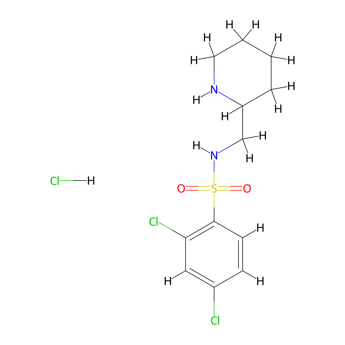 2,4-Dichloro-N-(piperidin-2-ylmethyl)benzenesulfonamide hydrochloride molecular structure, CAS 1353948-07-8