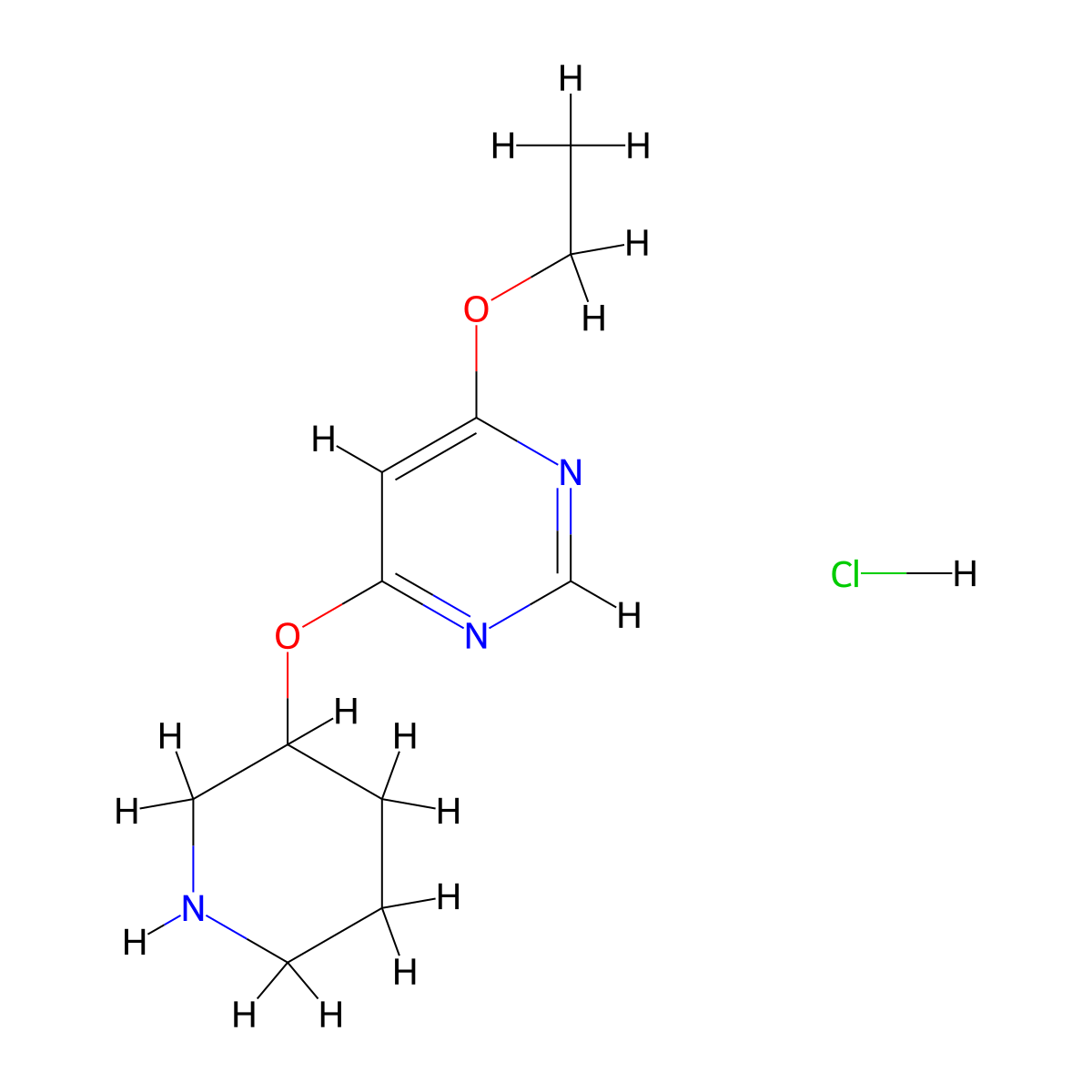 4-Ethoxy-6-(piperidin-3-yloxy)pyrimidine hydrochloride molecular structure, CAS 1353948-32-9