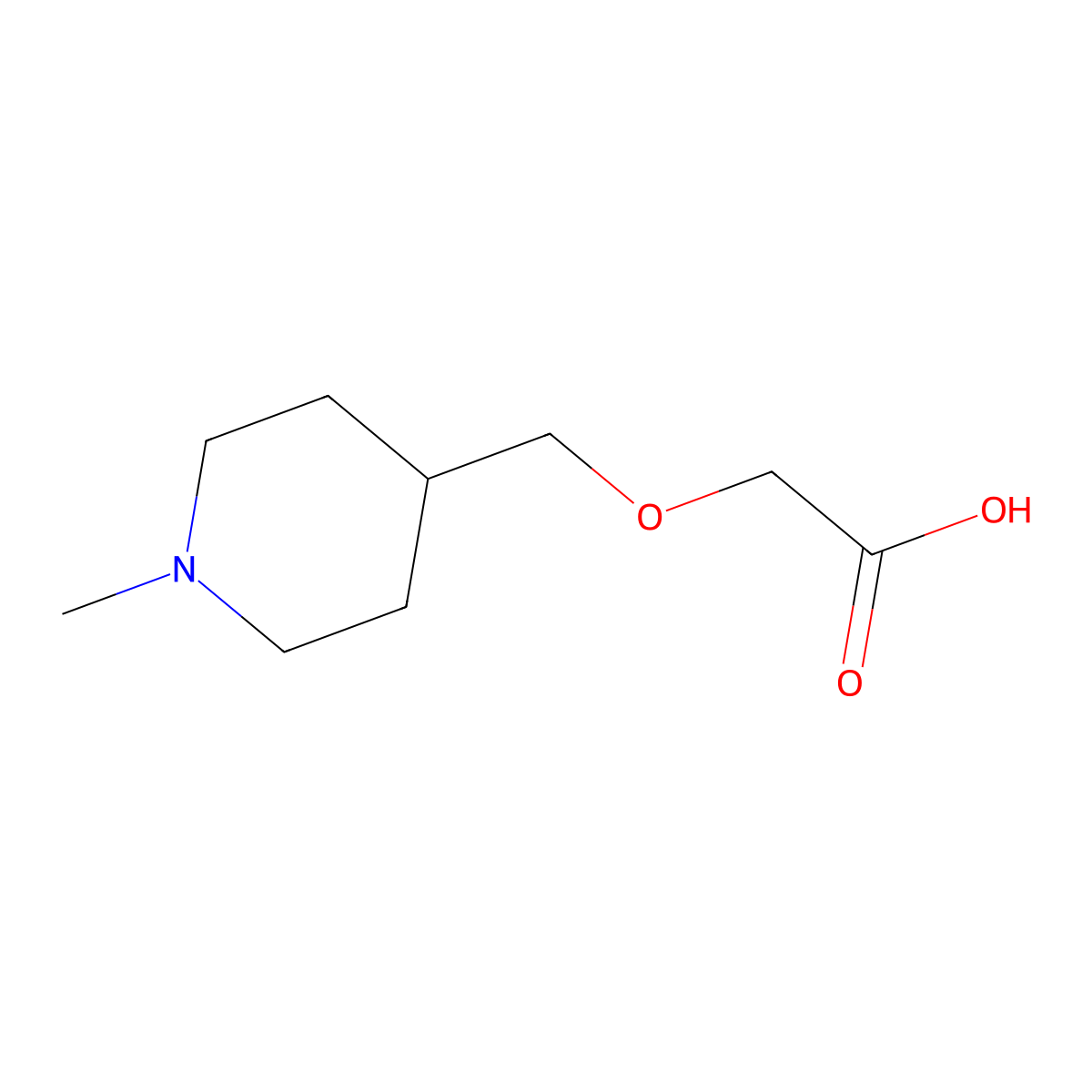 (1-Methyl-piperidin-4-ylmethoxy)-acetic acid molecular structure, CAS 1353951-45-7
