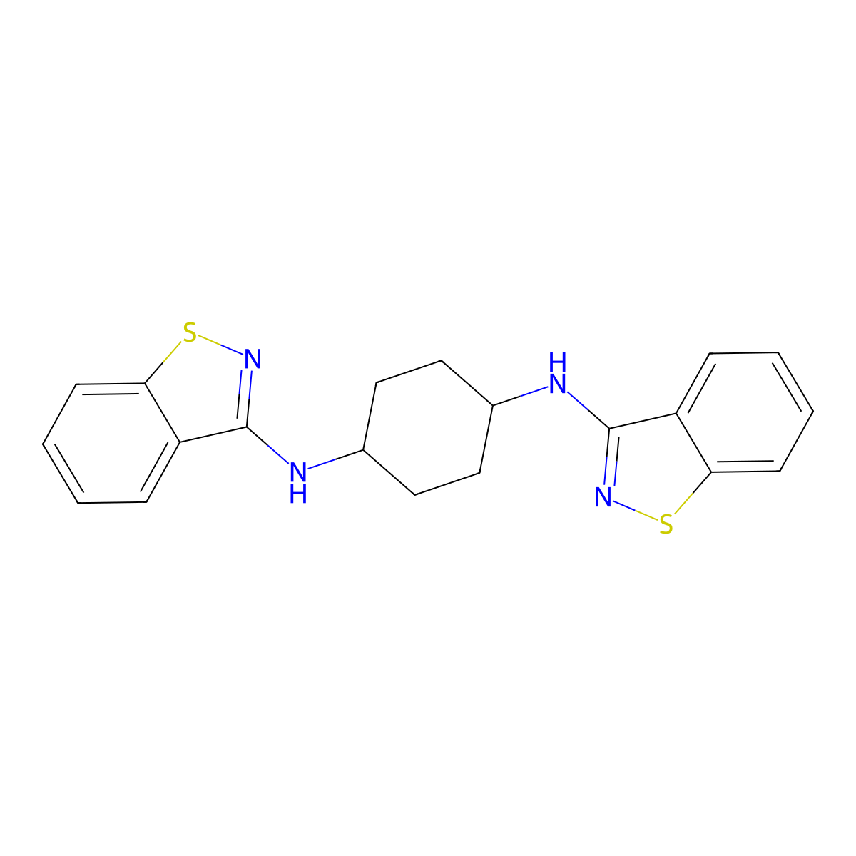 N1,N4-Bis(benzo[d]isothiazol-3-yl)cyclohexane-1,4-diamine molecular structure, CAS 1353951-46-8