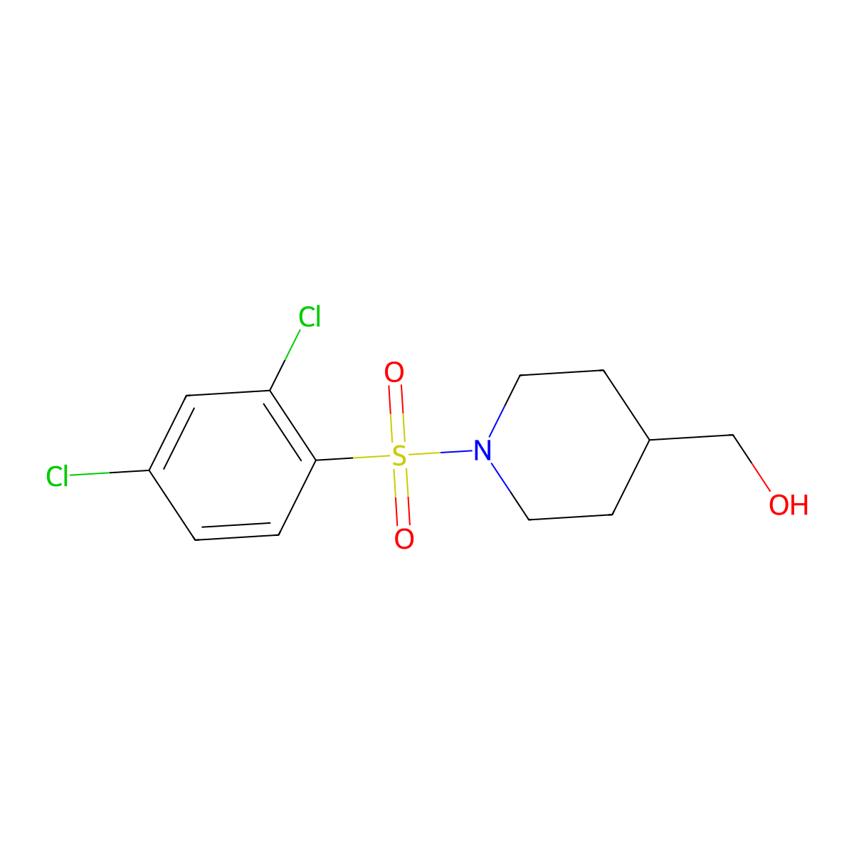 (1-((2,4-Dichlorophenyl)sulfonyl)piperidin-4-yl)methanol molecular structure, CAS 1353951-75-3