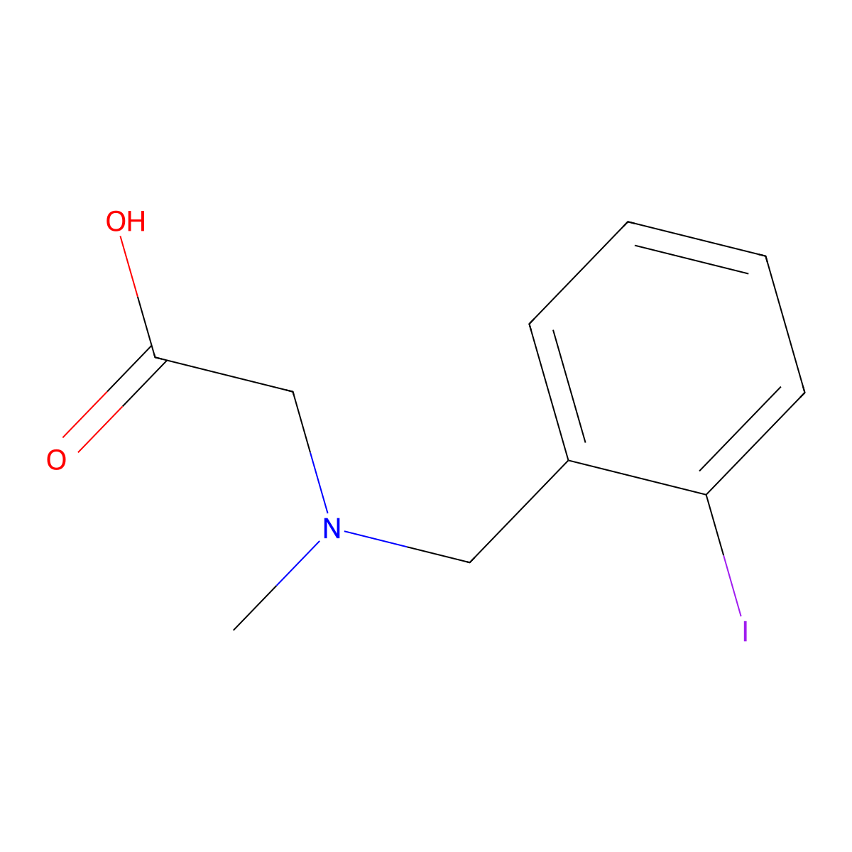 [(2-Iodo-benzyl)-methyl-amino]-acetic acid molecular structure, CAS 1353951-78-6