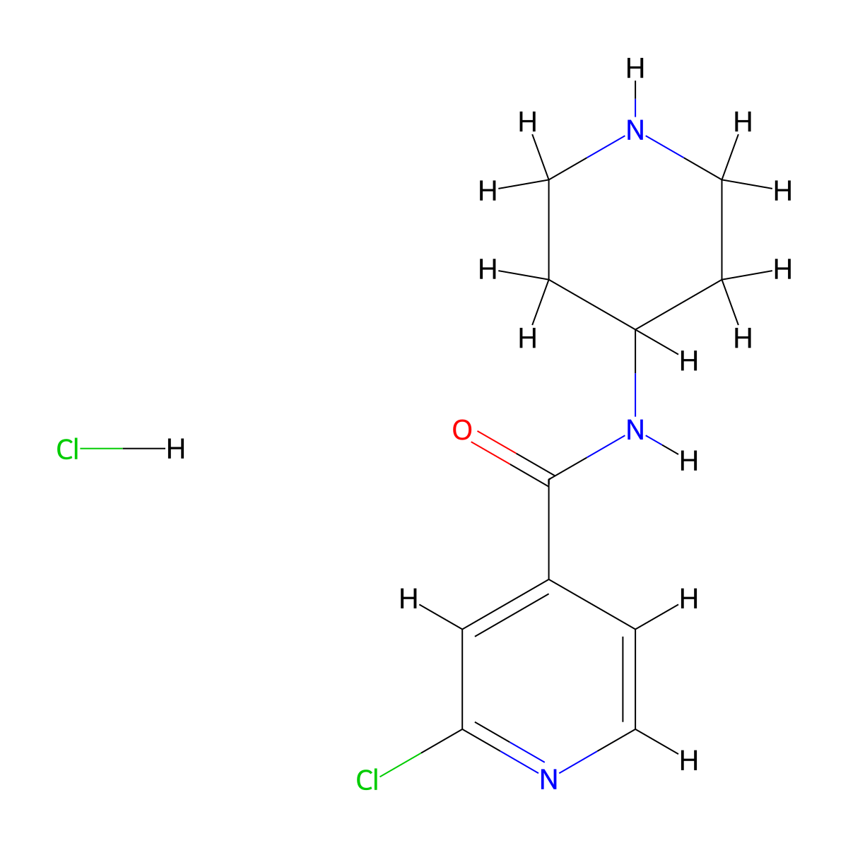 2-Chloro-N-(piperidin-4-yl)isonicotinamide hydrochloride molecular structure, CAS 1353951-89-9