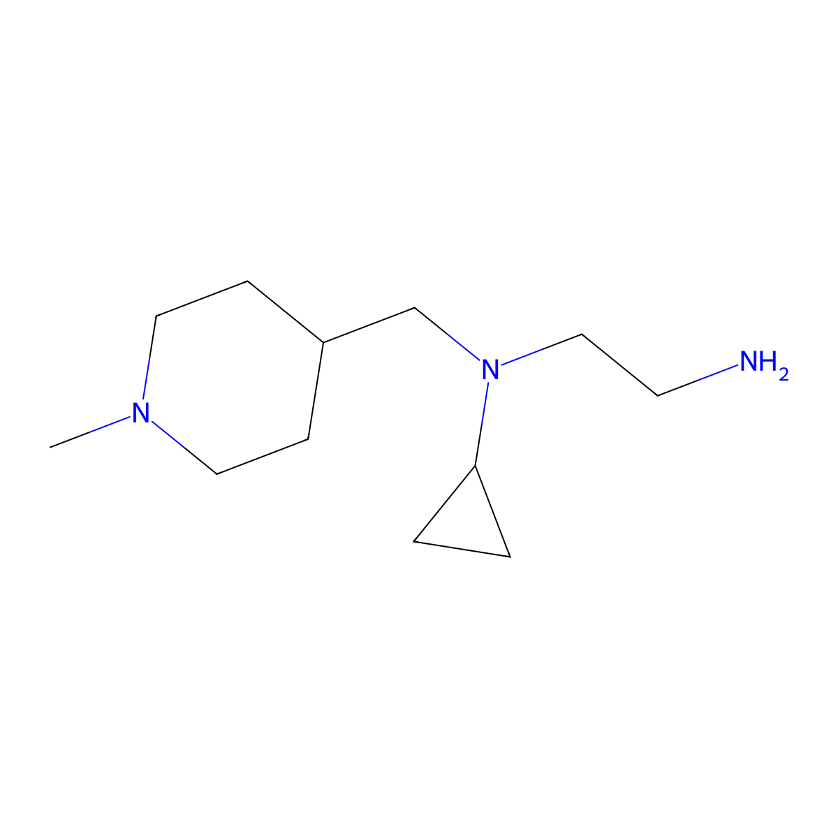 N1-Cyclopropyl-N1-((1-methylpiperidin-4-yl)methyl)ethane-1,2-diamine molecular structure, CAS 1353952-16-5