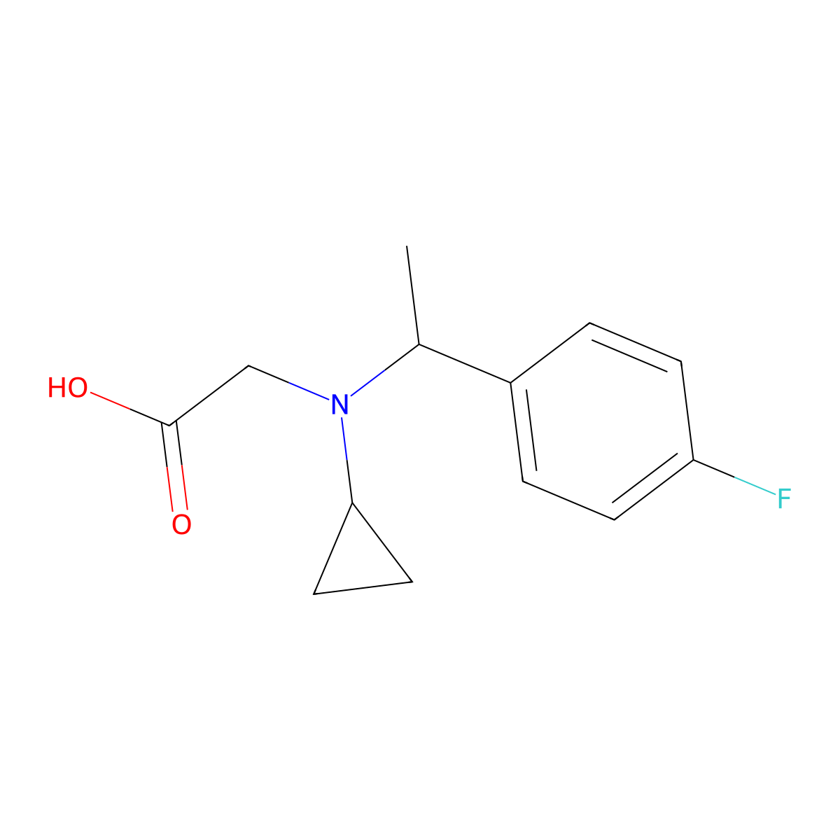 {Cyclopropyl-[1-(4-fluoro-phenyl)-ethyl]-amino}-acetic acid molecular structure, CAS 1353952-19-8