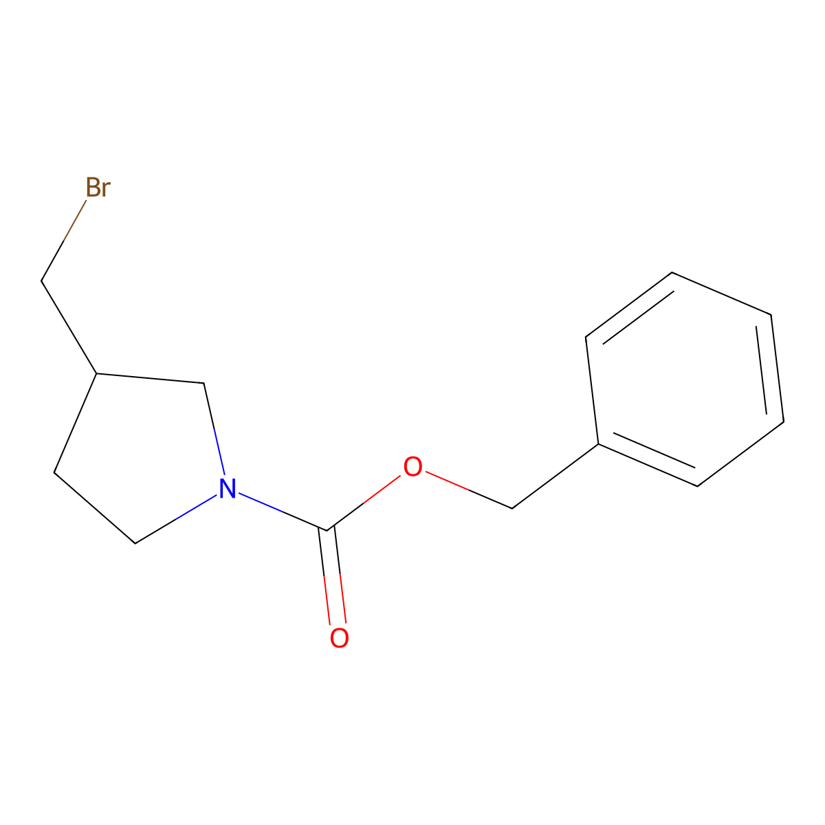Benzyl 3-(bromomethyl)pyrrolidine-1-carboxylate molecular structure, CAS 1353952-24-5