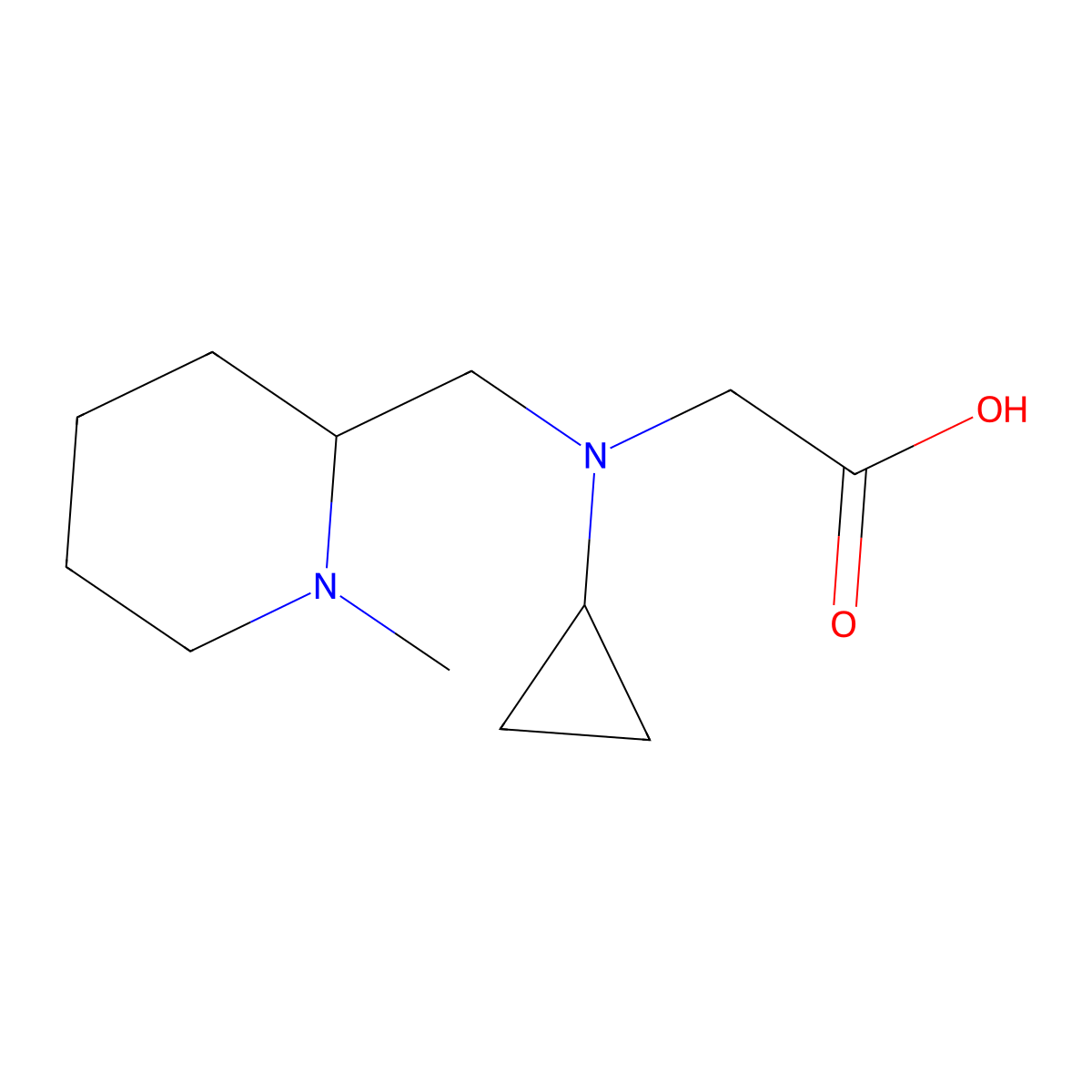 [Cyclopropyl-(1-methyl-piperidin-2-ylmethyl)-amino]-acetic acid molecular structure, CAS 1353952-26-7