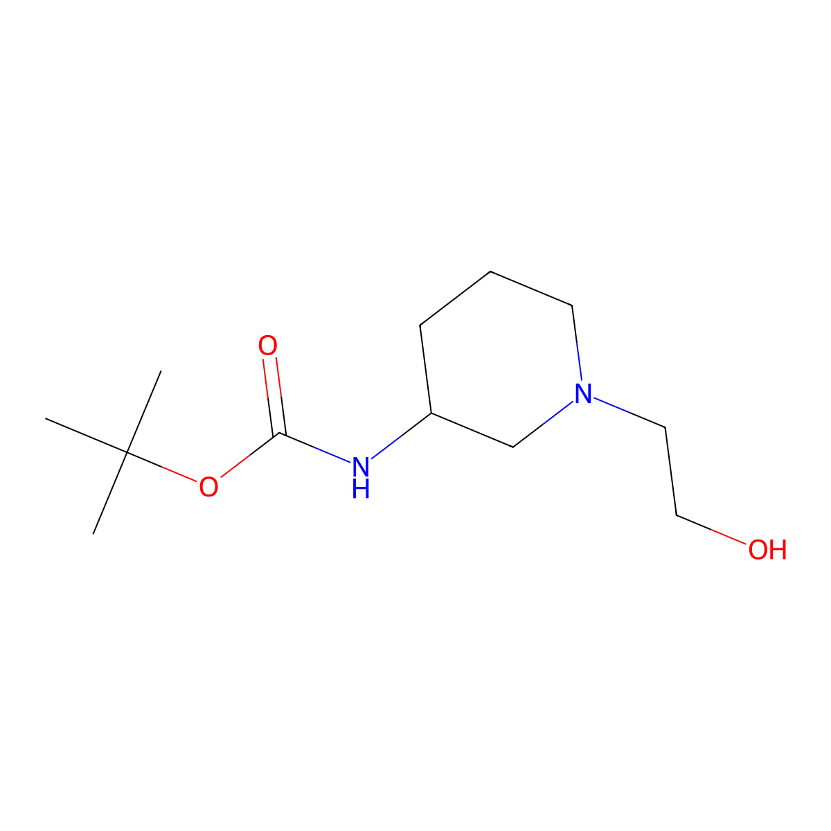 [1-(2-Hydroxy-ethyl)-piperidin-3-yl]-carbamic acid tert-butyl ester molecular structure, CAS 1353952-40-5