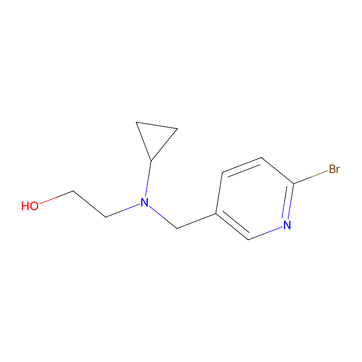 2-[(6-Bromo-pyridin-3-ylmethyl)-cyclopropyl-amino]-ethanol molecular structure, CAS 1353952-60-9