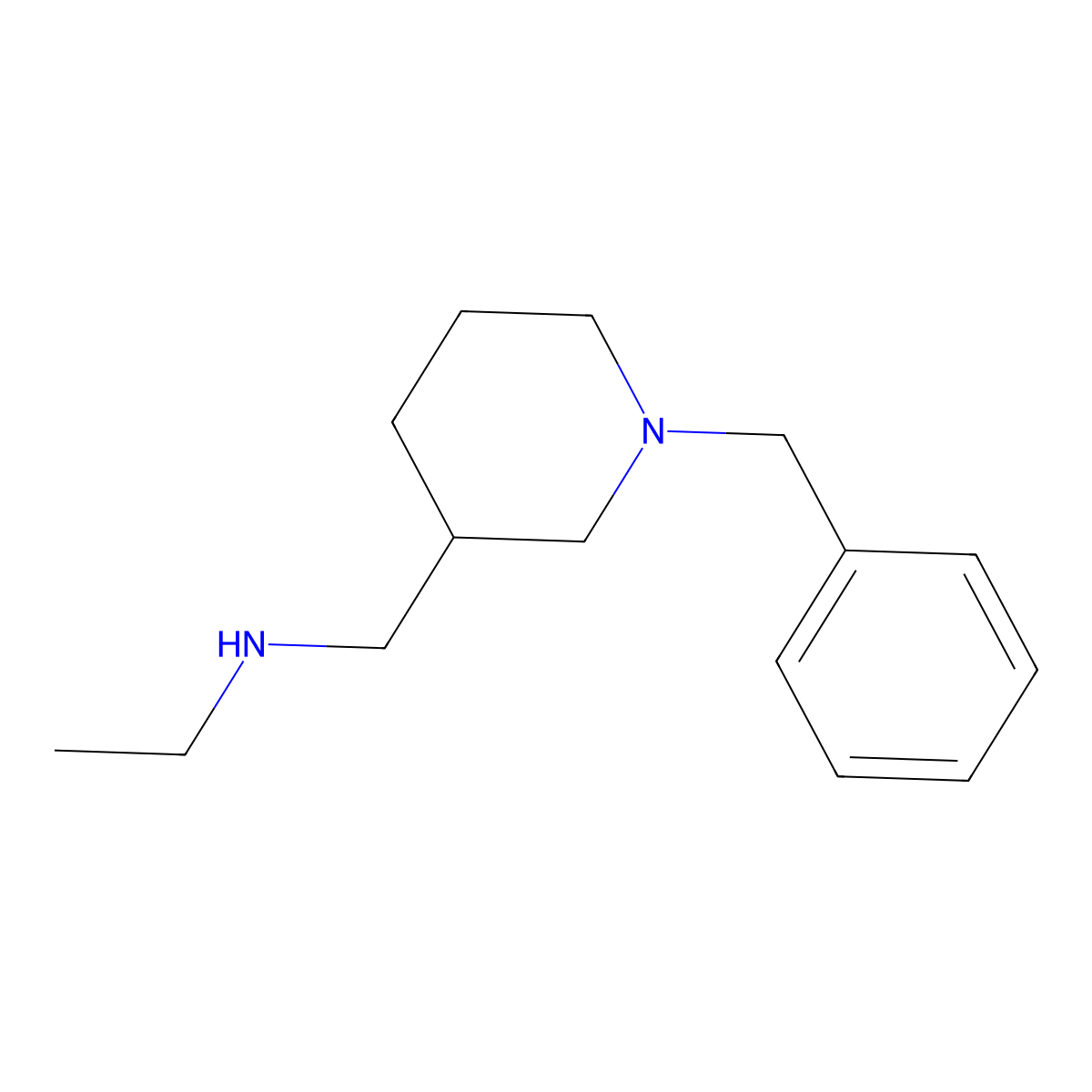 (1-Benzyl-piperidin-3-ylmethyl)-ethyl-amine molecular structure, CAS 1353952-85-8