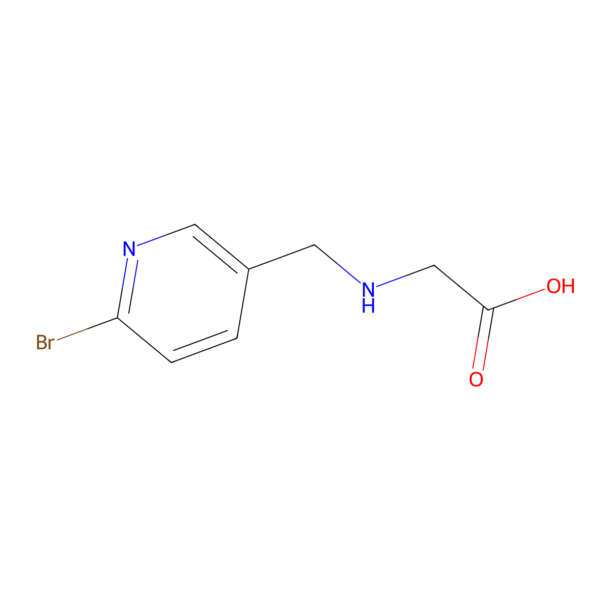 [(6-Bromo-pyridin-3-ylmethyl)-amino]-acetic acid molecular structure, CAS 1353952-91-6