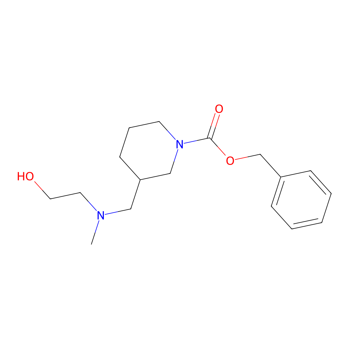 3-{[(2-Hydroxy-ethyl)-methyl-amino]-methyl}-piperidine-1-carboxylic acid benzyl ester molecular structure, CAS 1353953-07-7