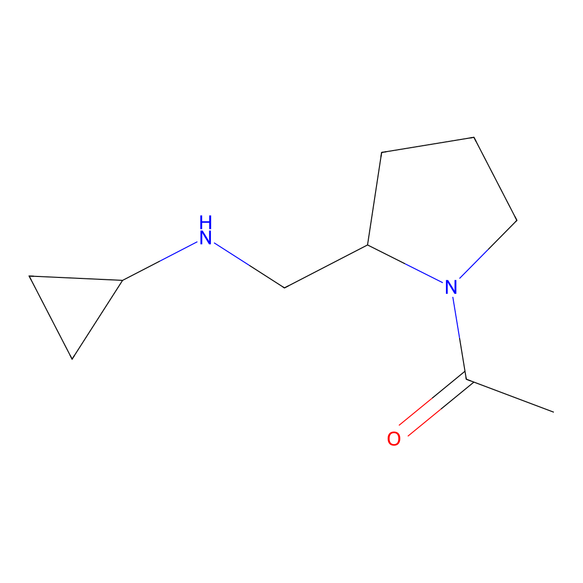 1-(2-((Cyclopropylamino)methyl)pyrrolidin-1-yl)ethanone molecular structure, CAS 1353953-09-9