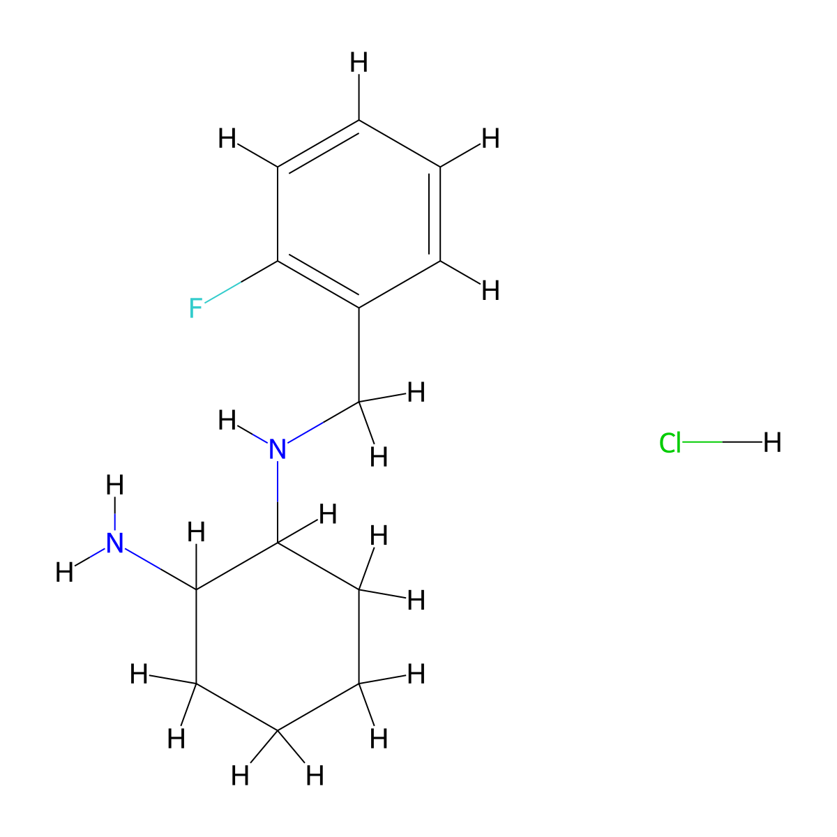 N1-(2-Fluorobenzyl)cyclohexane-1,2-diamine hydrochloride molecular structure, CAS 1353953-25-9