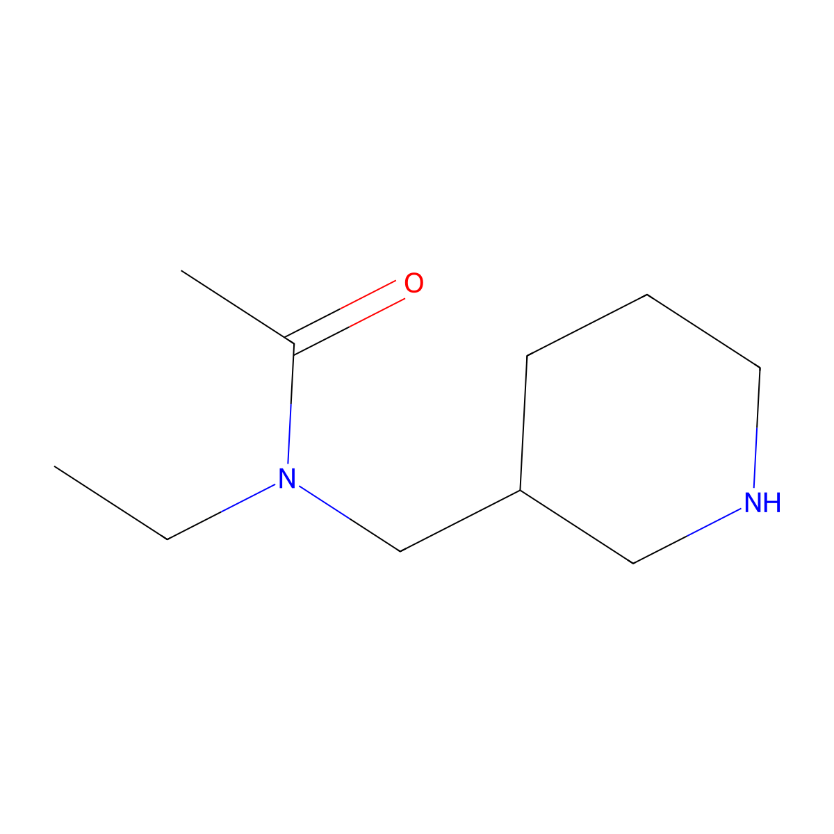 N-Ethyl-N-piperidin-3-ylmethyl-acetamide molecular structure, CAS 1353953-27-1