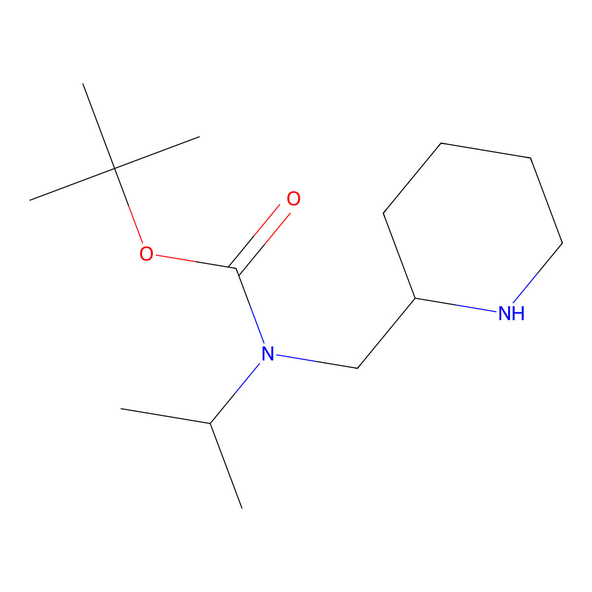 tert-Butyl isopropyl(piperidin-2-ylmethyl)carbamate molecular structure, CAS 1353953-36-2
