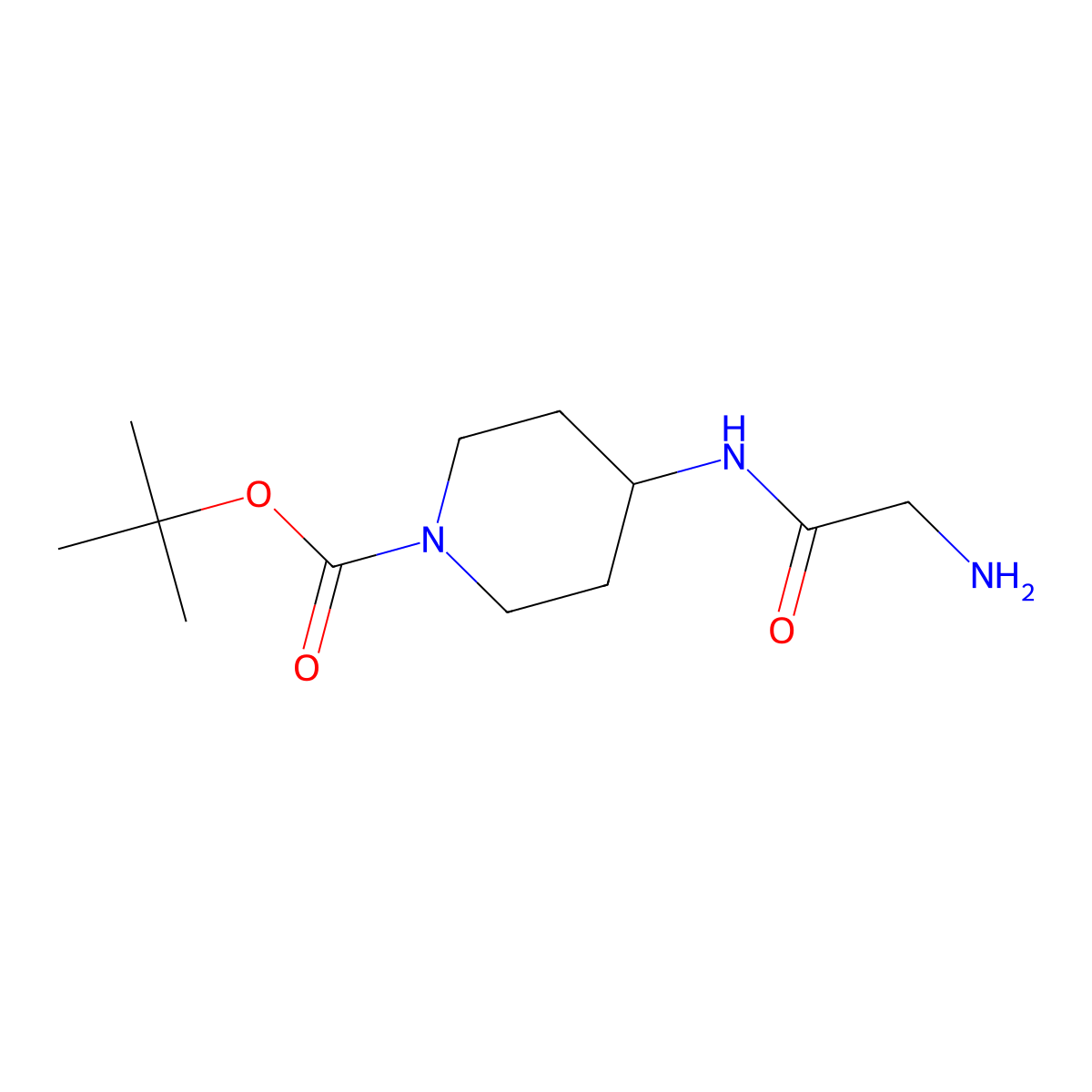 4-(2-Amino-acetylamino)-piperidine-1-carboxylic acid tert-butyl ester molecular structure, CAS 1353953-61-3