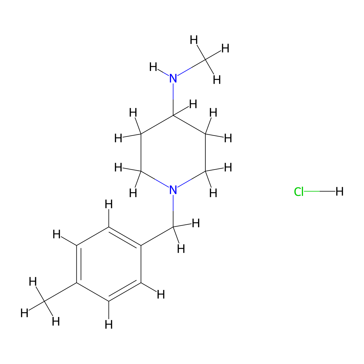 N-Methyl-1-(4-methylbenzyl)piperidin-4-amine hydrochloride molecular structure, CAS 1353953-79-3