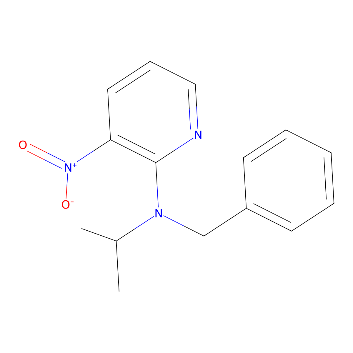 N-Benzyl-N-isopropyl-3-nitropyridin-2-amine molecular structure, CAS 1353953-81-7