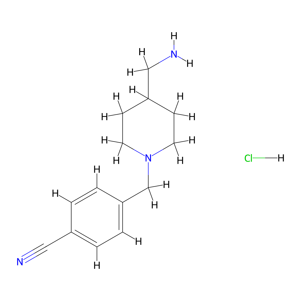 4-((4-(Aminomethyl)piperidin-1-yl)methyl)benzonitrile hydrochloride molecular structure, CAS 1353953-90-8