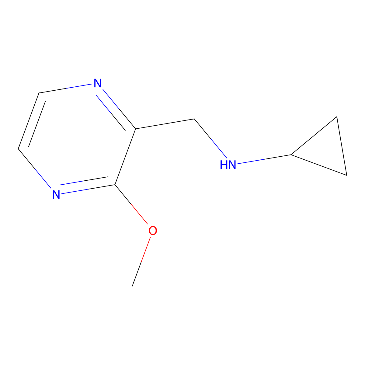 Cyclopropyl-(3-methoxy-pyrazin-2-ylmethyl)-amine molecular structure, CAS 1353954-21-8