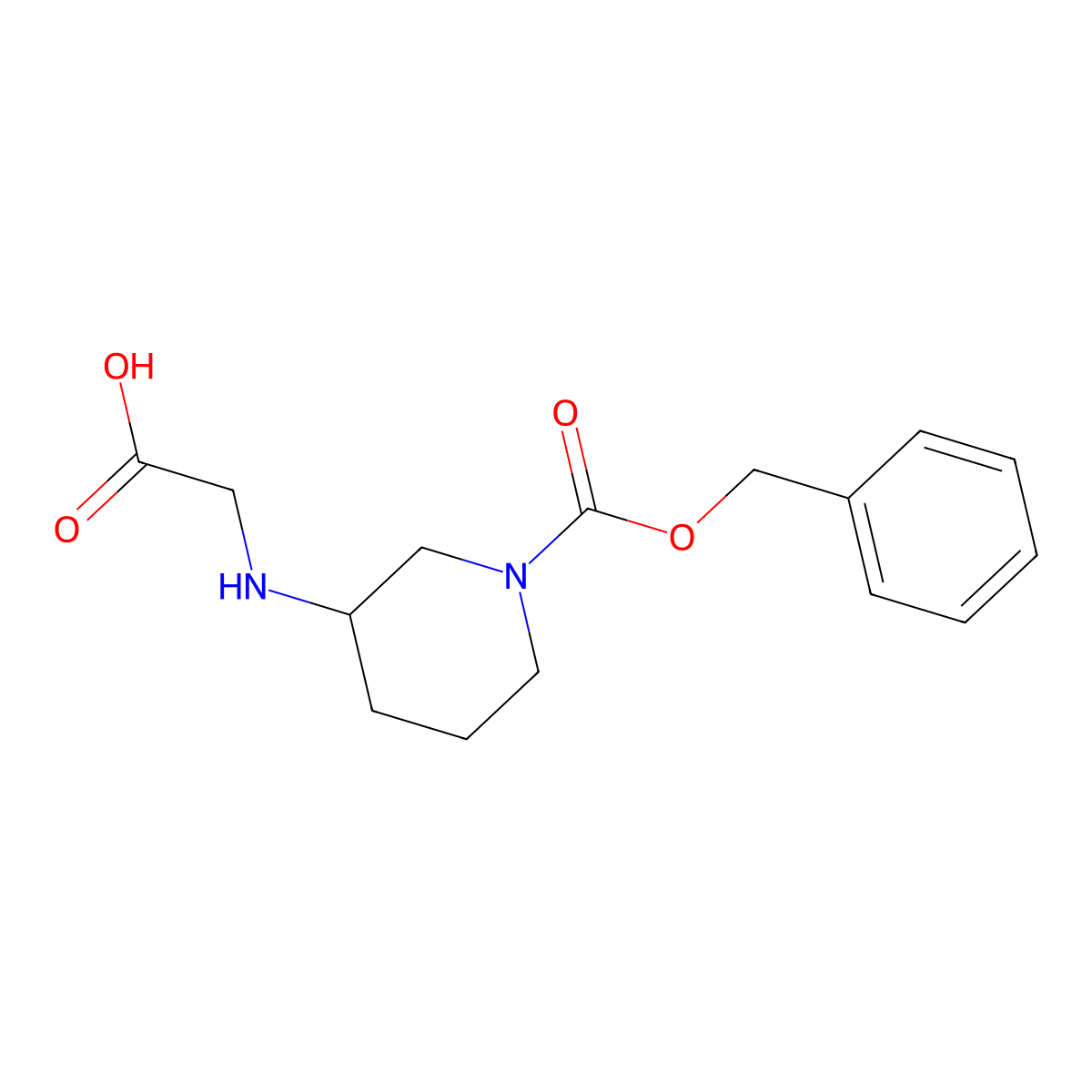 3-(Carboxymethyl-amino)-piperidine-1-carboxylic acid benzyl ester molecular structure, CAS 1353954-23-0