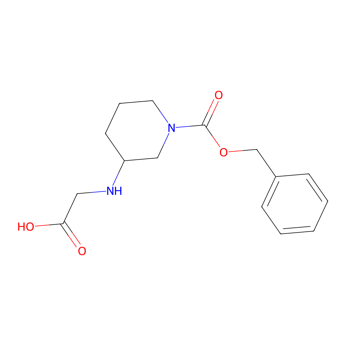 3-(Carboxymethyl-amino)-piperidine-1-carboxylic acid benzyl ester molecular structure, CAS 1353954-23-0