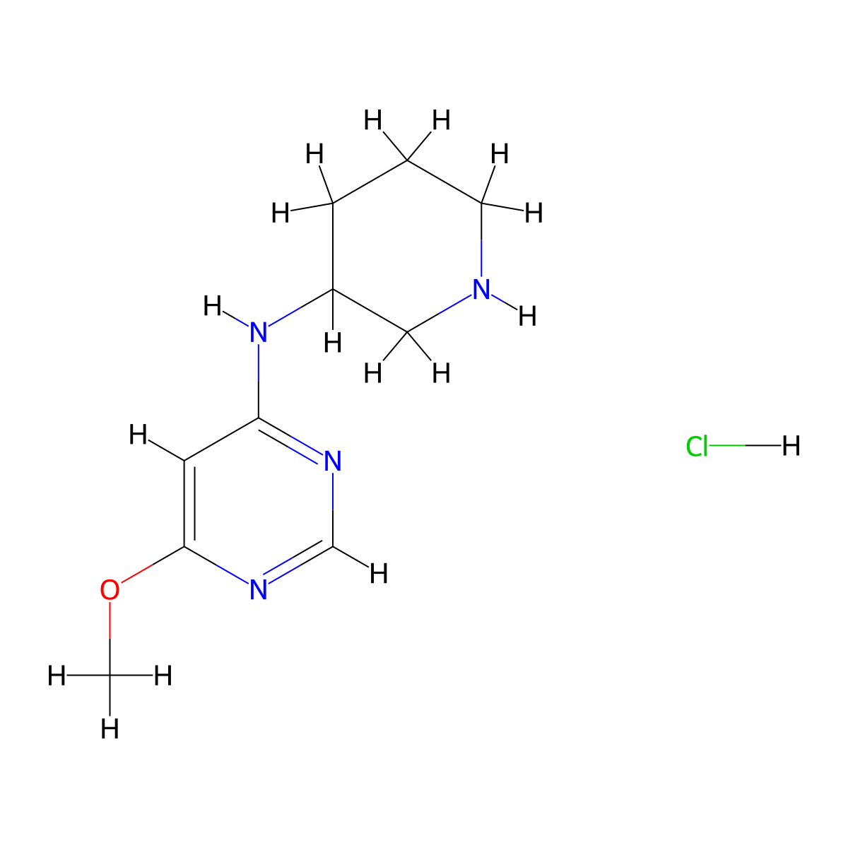 6-Methoxy-N-(piperidin-3-yl)pyrimidin-4-amine hydrochloride molecular structure, CAS 1353954-31-0
