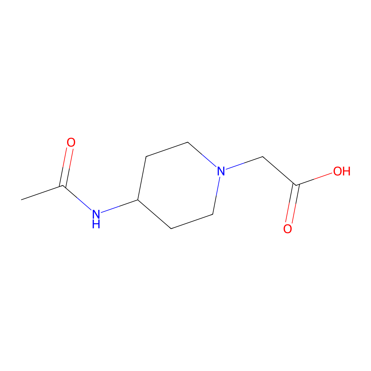 2-(4-Acetamidopiperidin-1-yl)acetic acid molecular structure, CAS 1353954-46-7