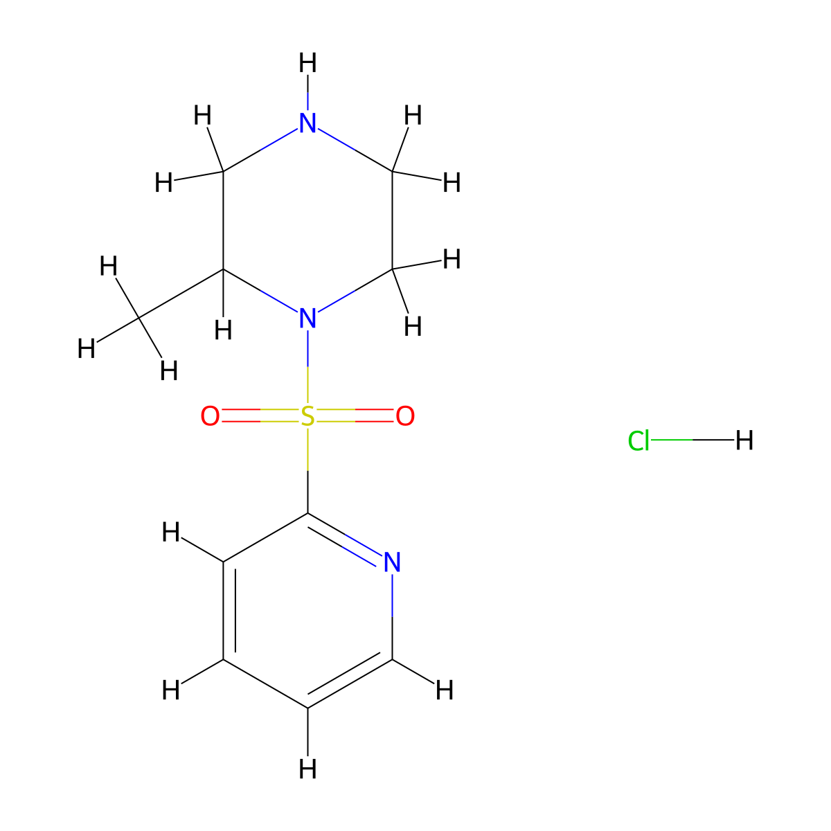 2-Methyl-1-(pyridin-2-ylsulfonyl)piperazine hydrochloride molecular structure, CAS 1353954-48-9