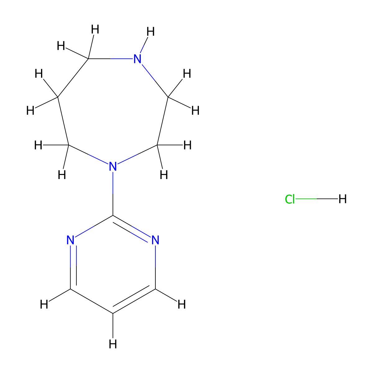 1-(Pyrimidin-2-yl)-1,4-diazepane hydrochloride molecular structure, CAS 1353954-62-7