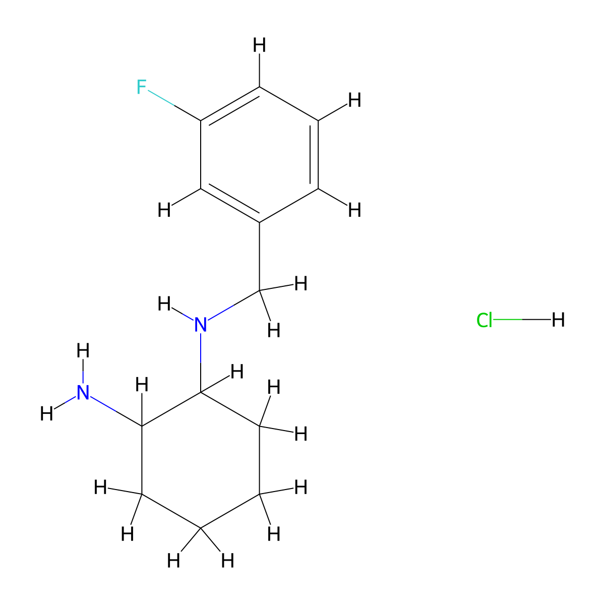 N1-(3-Fluorobenzyl)cyclohexane-1,2-diamine hydrochloride molecular structure, CAS 1353954-71-8
