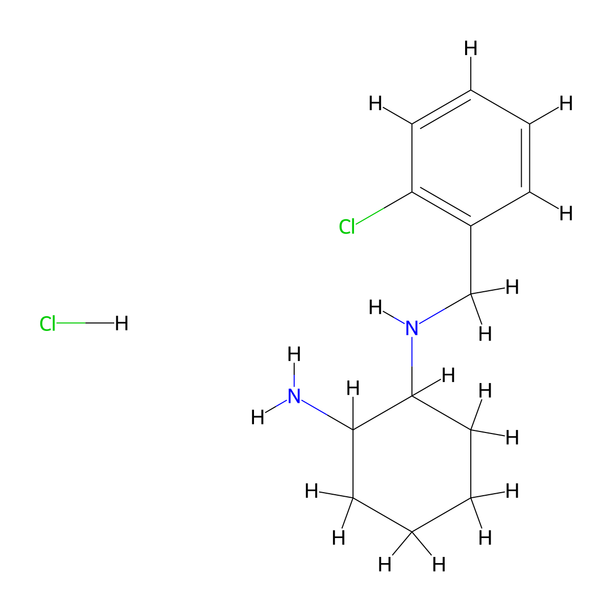 N1-(2-Chlorobenzyl)cyclohexane-1,2-diamine hydrochloride molecular structure, CAS 1353954-92-3